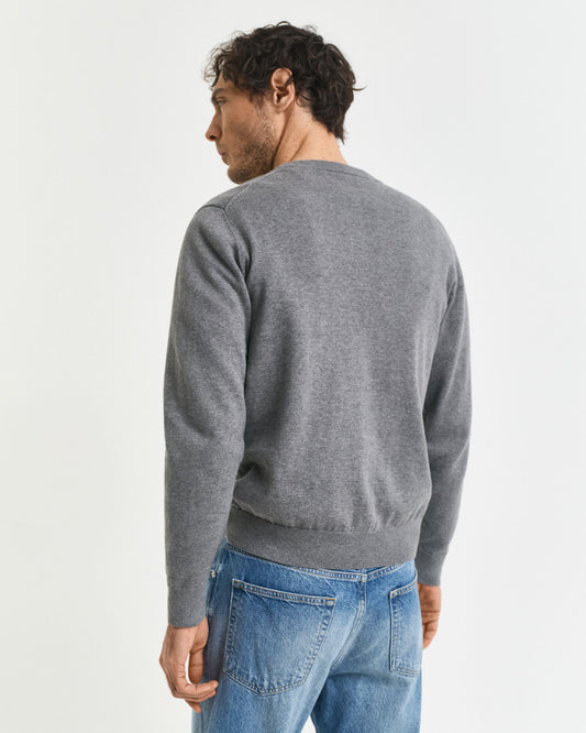 Klassischer Pullover mit Rundhalsausschnitt aus Baumwolle