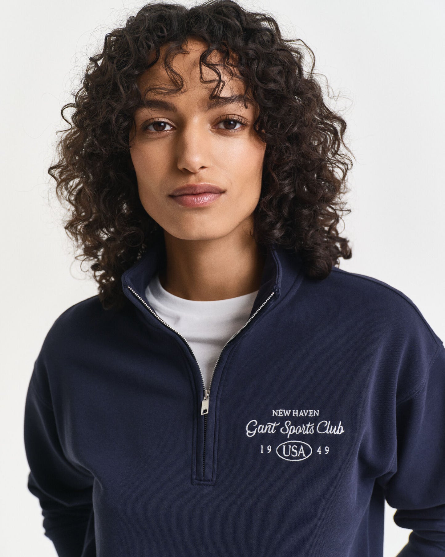 Sweat-shirt graphique demi-zippé