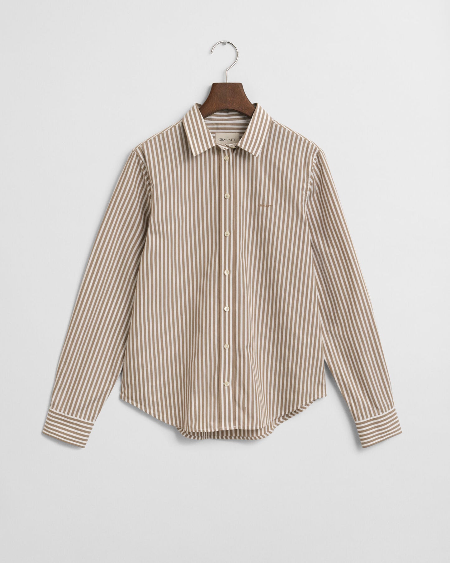 Chemise classique en popeline à rayures coupe droite
