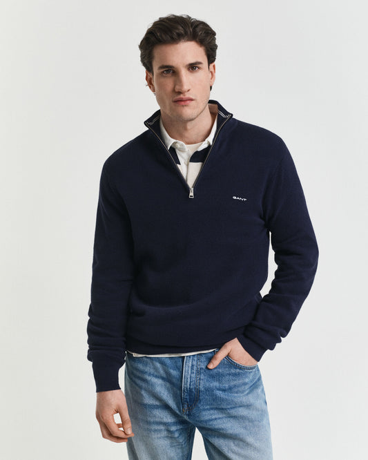 Baumwoll-Pikee-Half-Zip-Pullover