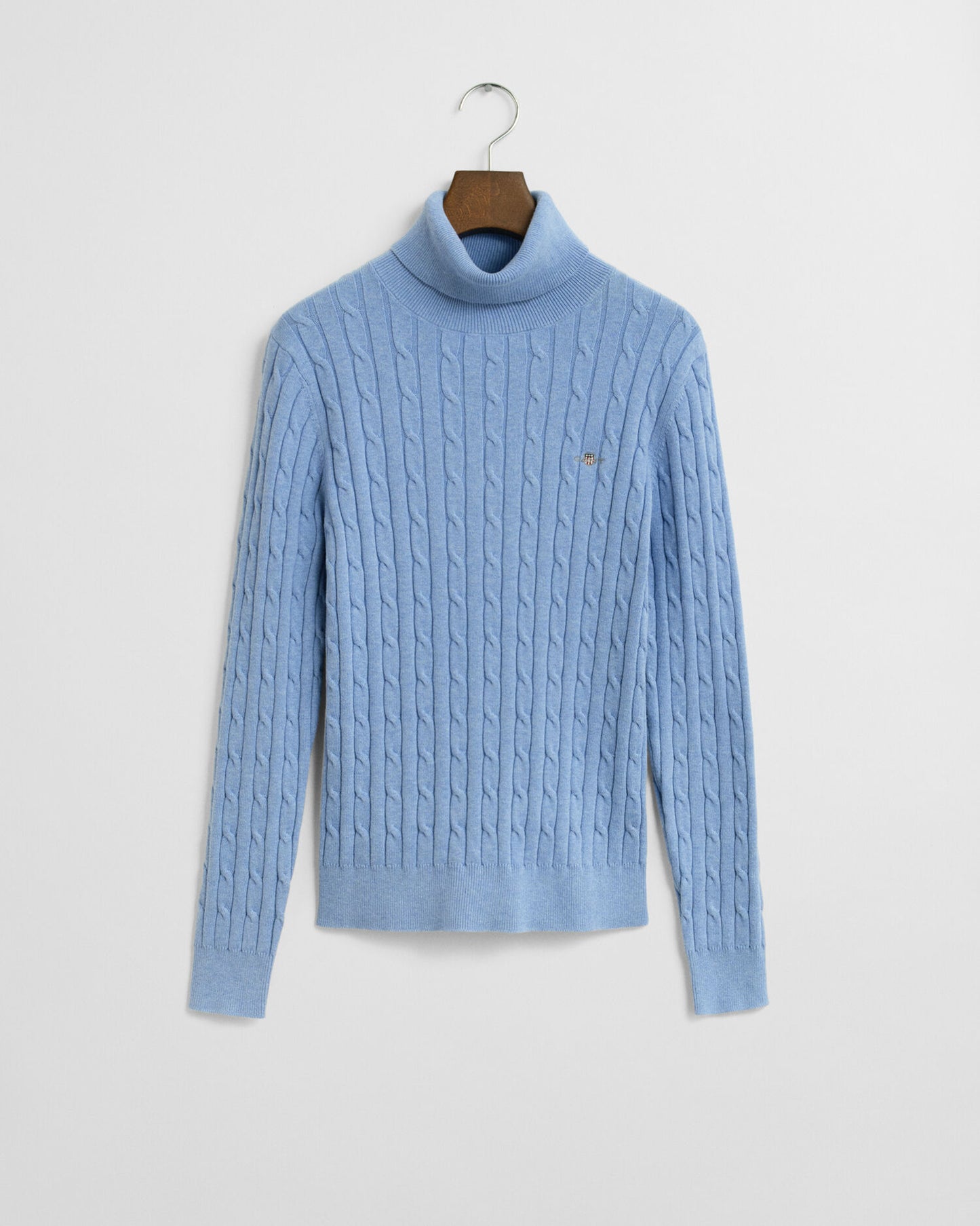 Pull col roulé en maille torsadée de coton stretch