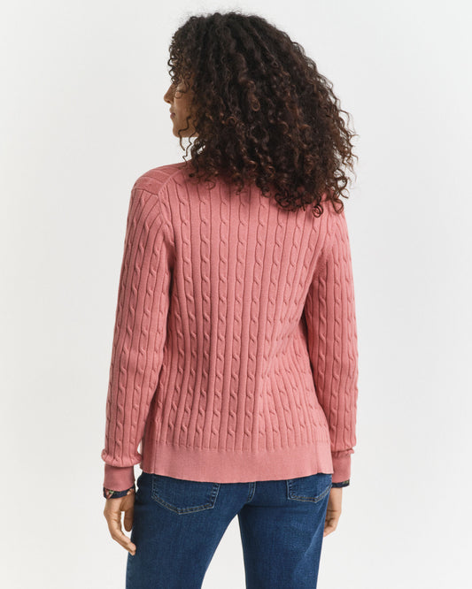 Cardigan aus Stretch-Baumwolle mit Zopfmuster