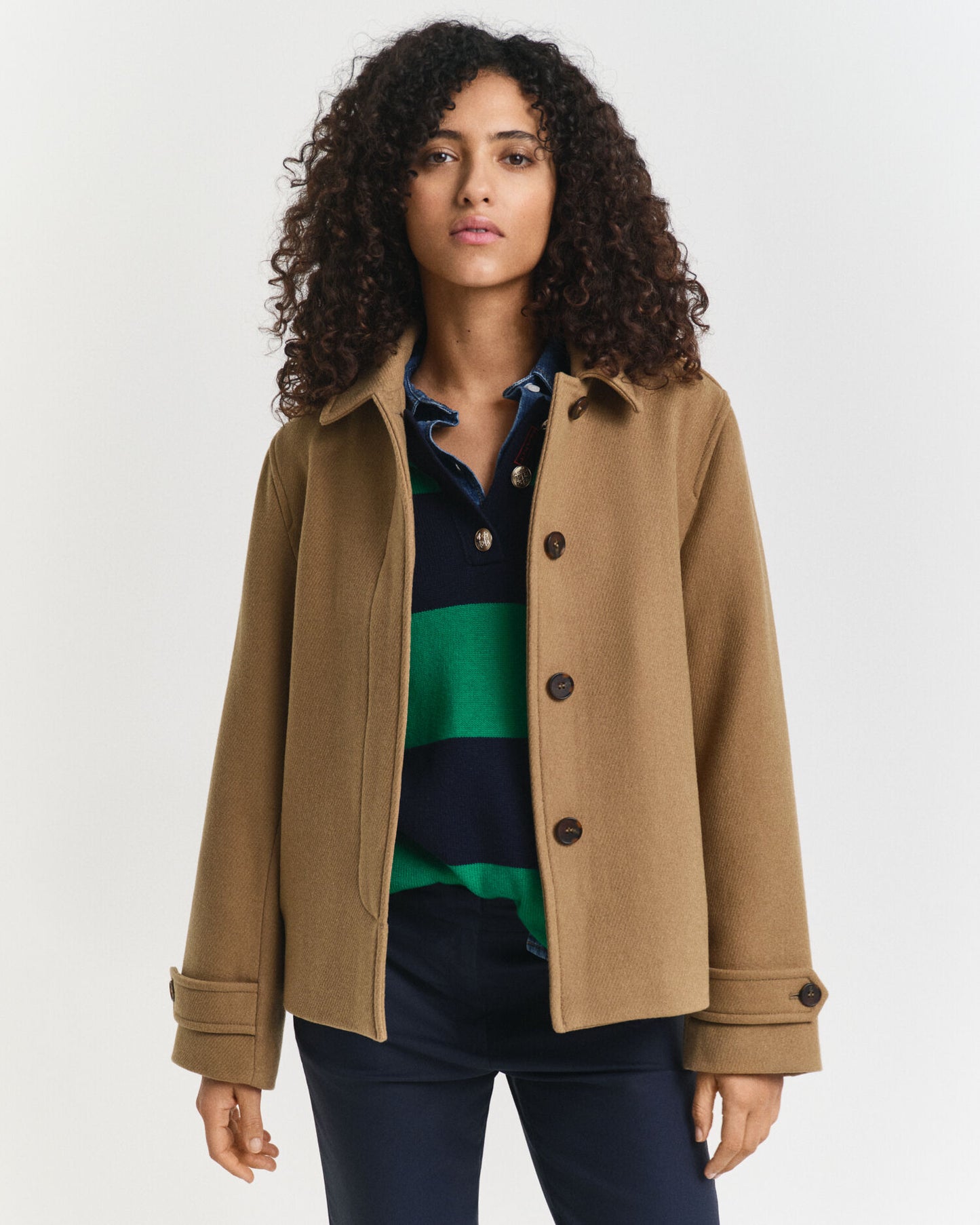 Manteau court en mélange de laine