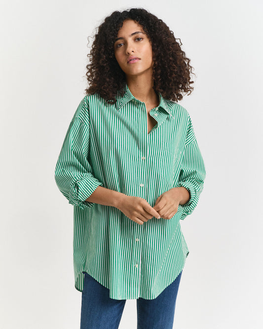 Oversized Popeline-Hemd mit klassischen Streifen