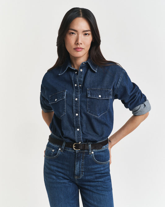 Relaxed Fit Jeanshemd mit Tasche