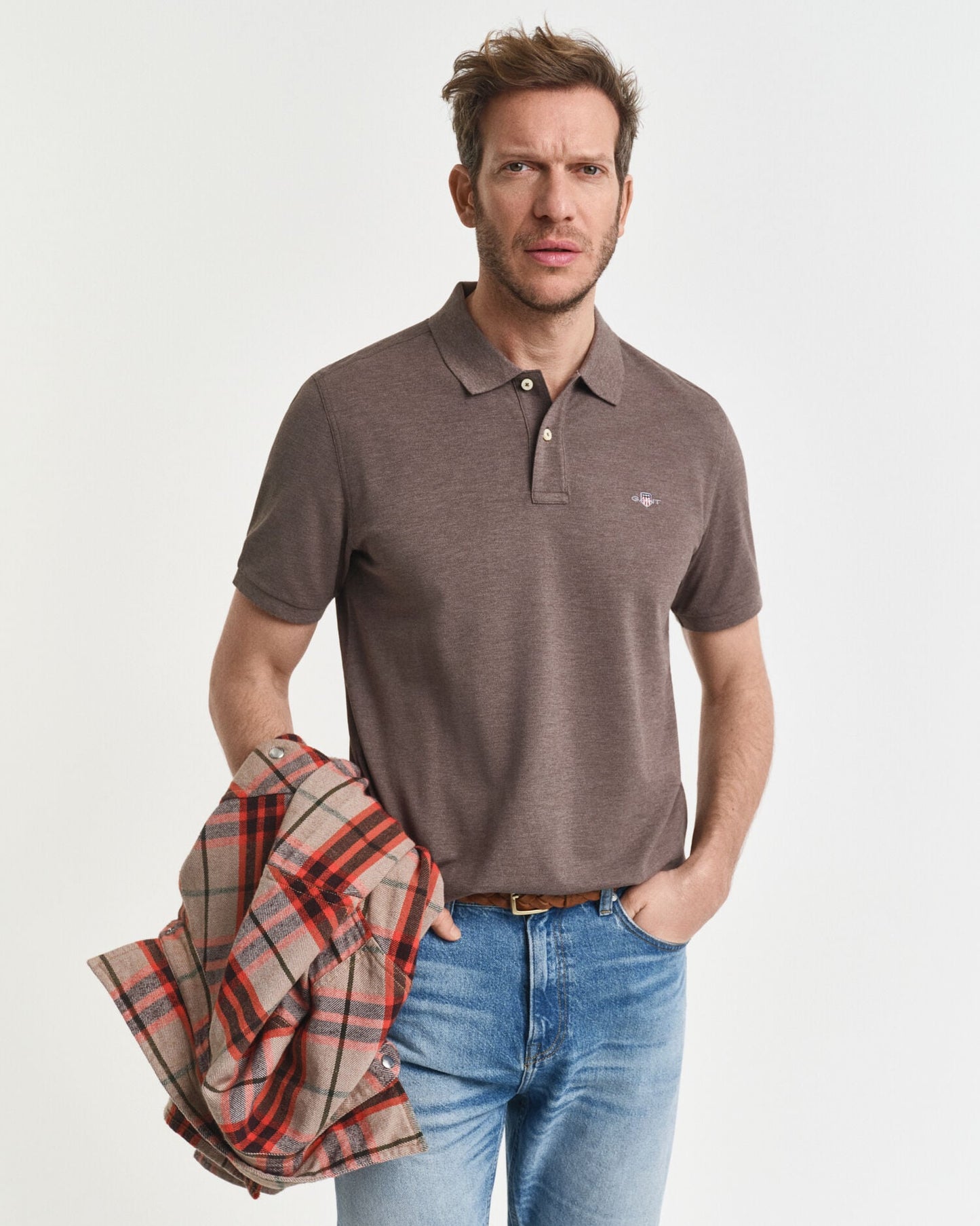 Regular Fit Polohemd aus Piqué mit Wappen