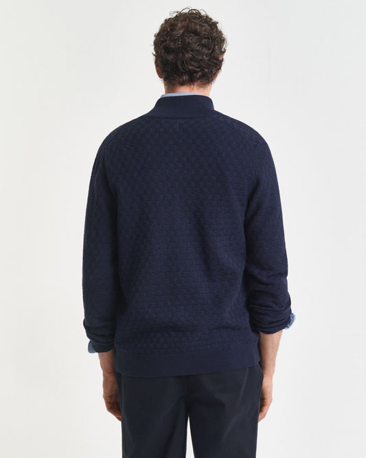 Pullover mit Mikrostruktur-Reißverschluss