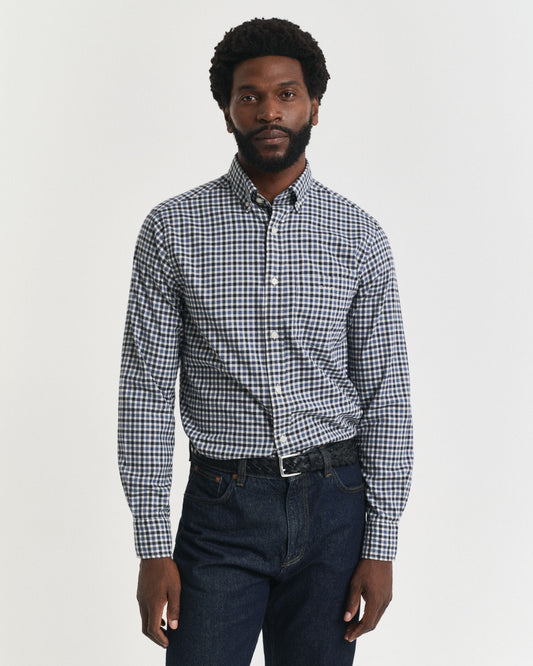 Regular Fit Hemd aus Vichykaro-Twill