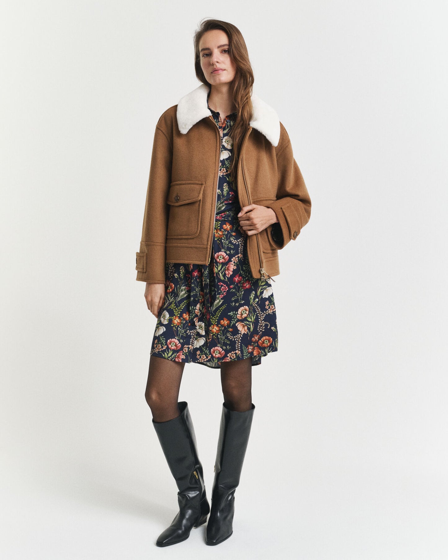Robe Chemise en Viscose à Imprimé Floral