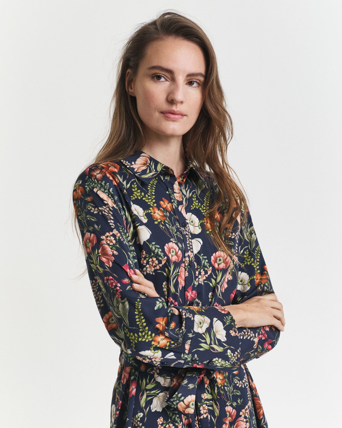 Robe Chemise en Viscose à Imprimé Floral