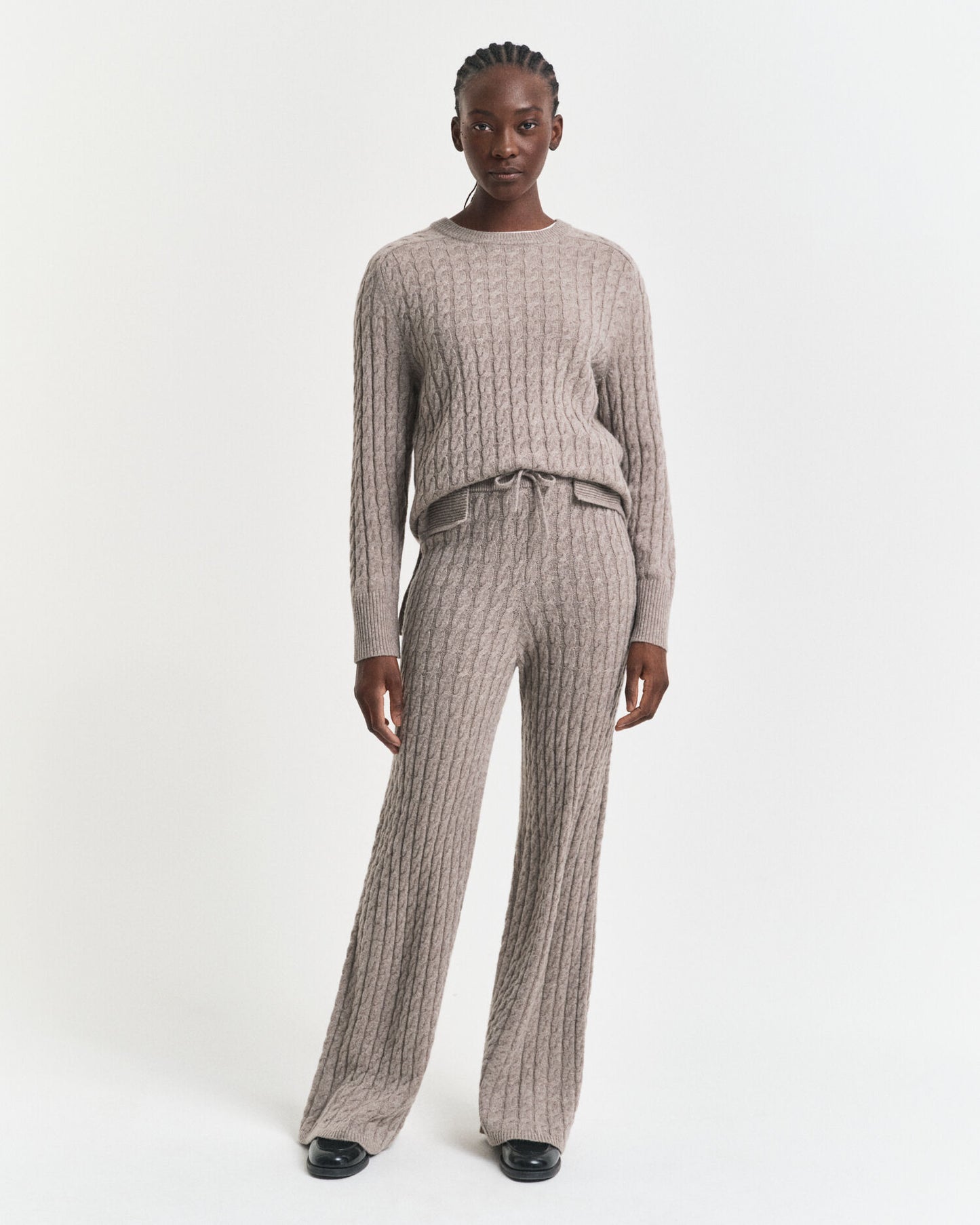 Pantalon en maille torsadée de laine