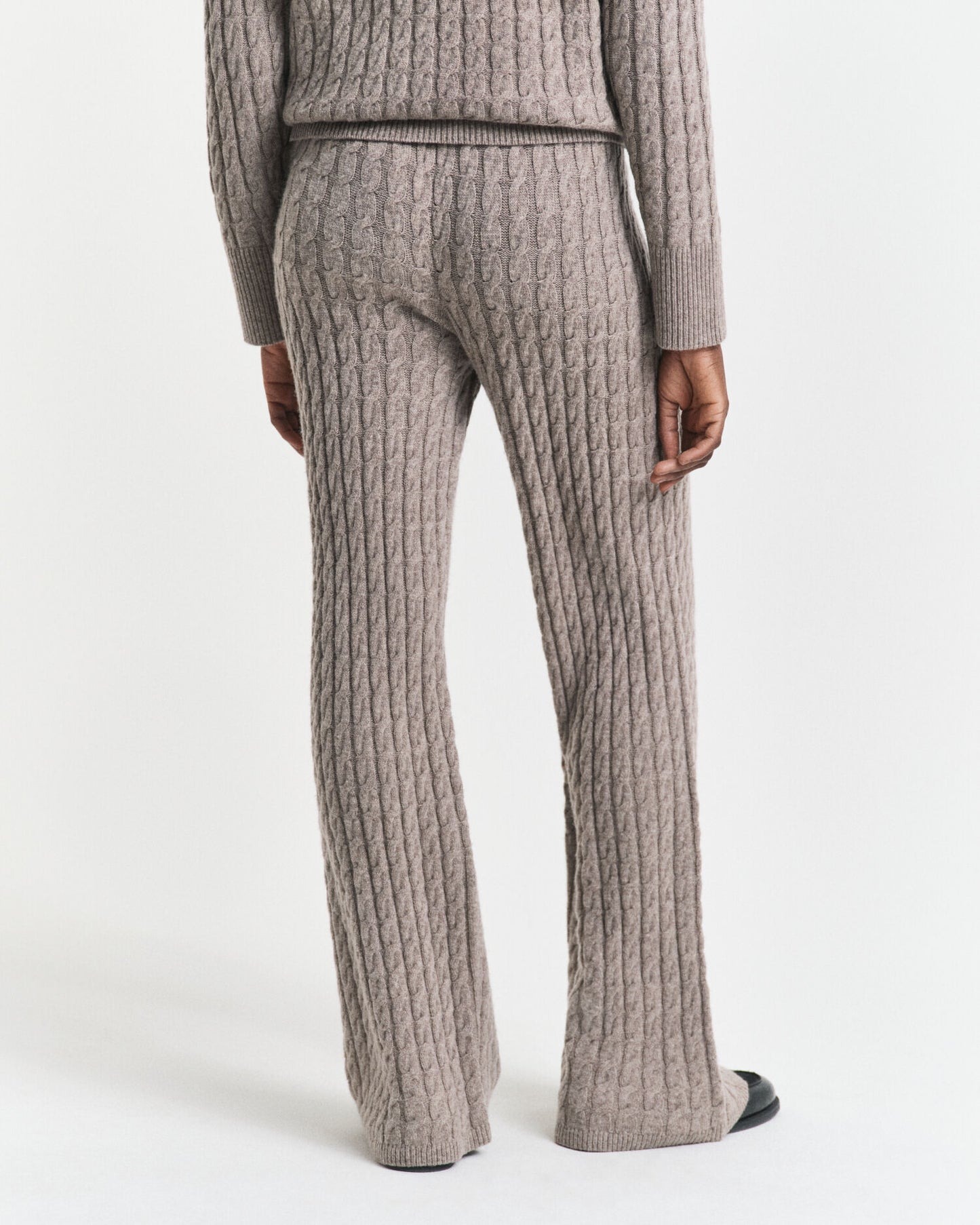 Pantalon en maille torsadée de laine