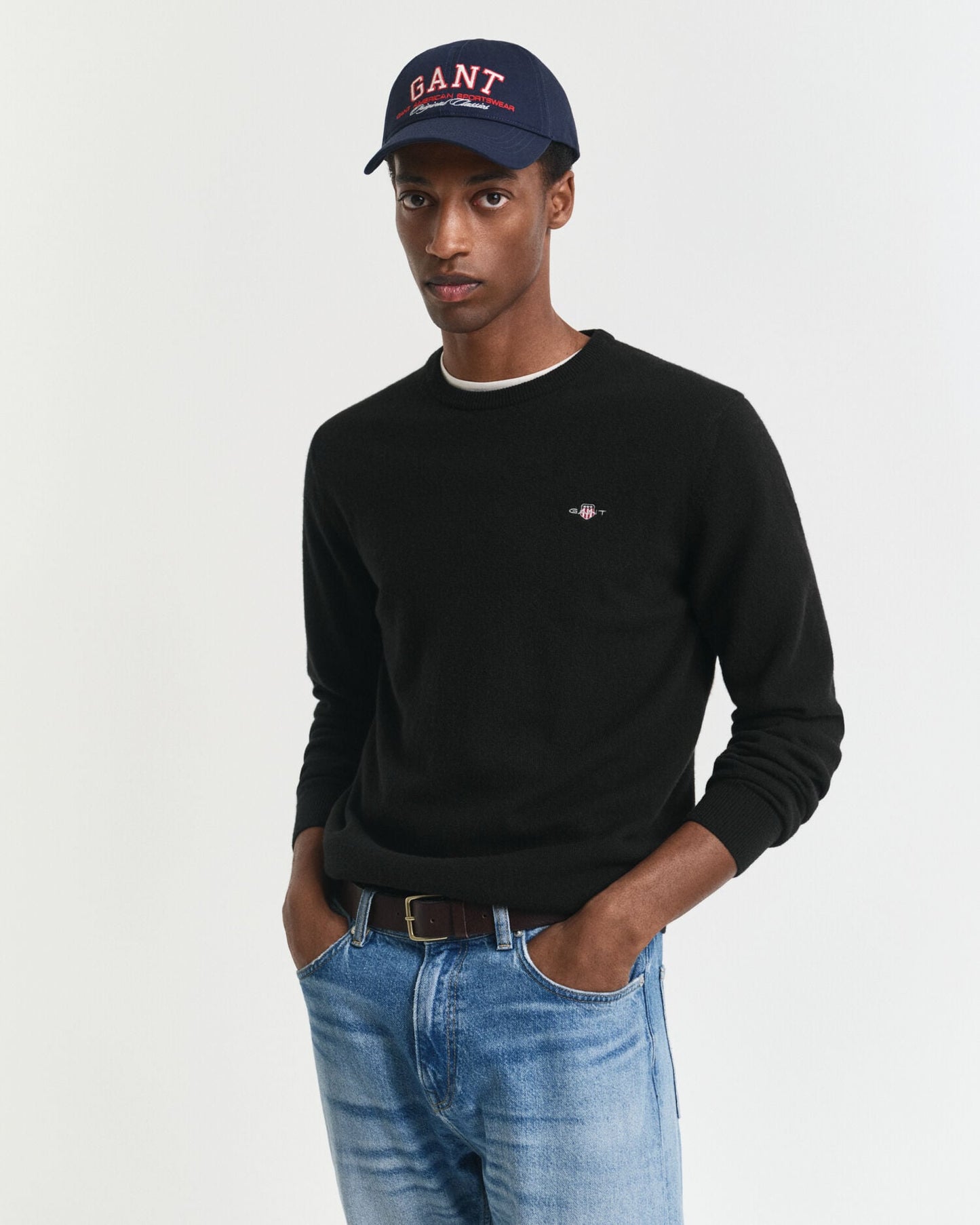 Feiner Lammwollpullover mit Rundhalsausschnitt
