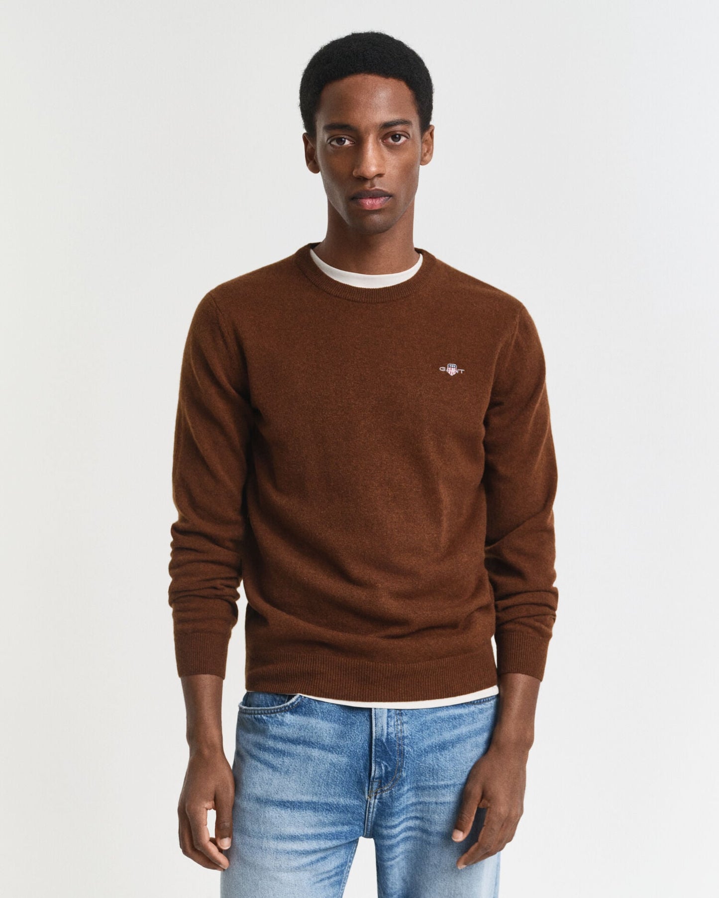 Feiner Lammwollpullover mit Rundhalsausschnitt