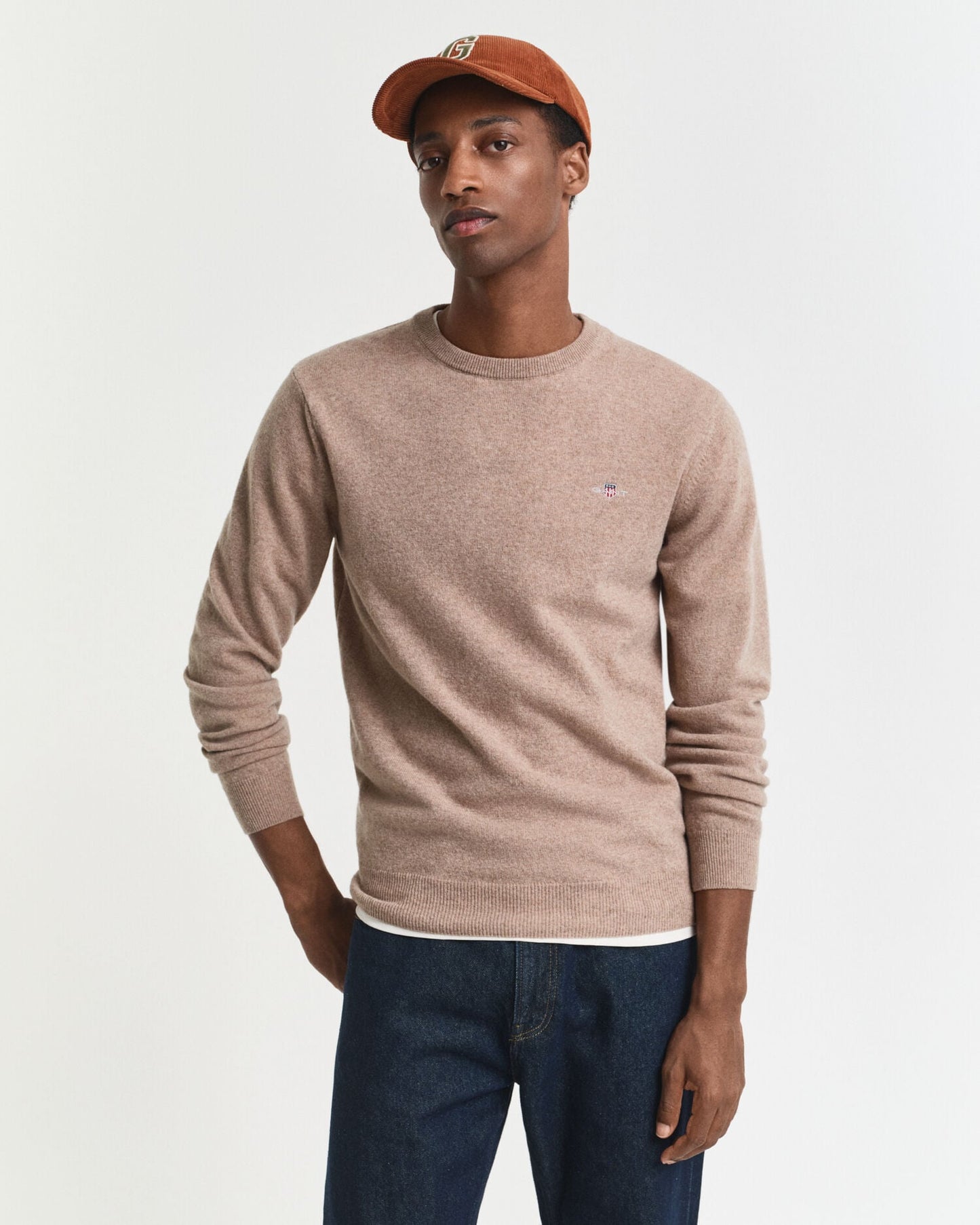 Feiner Lammwollpullover mit Rundhalsausschnitt