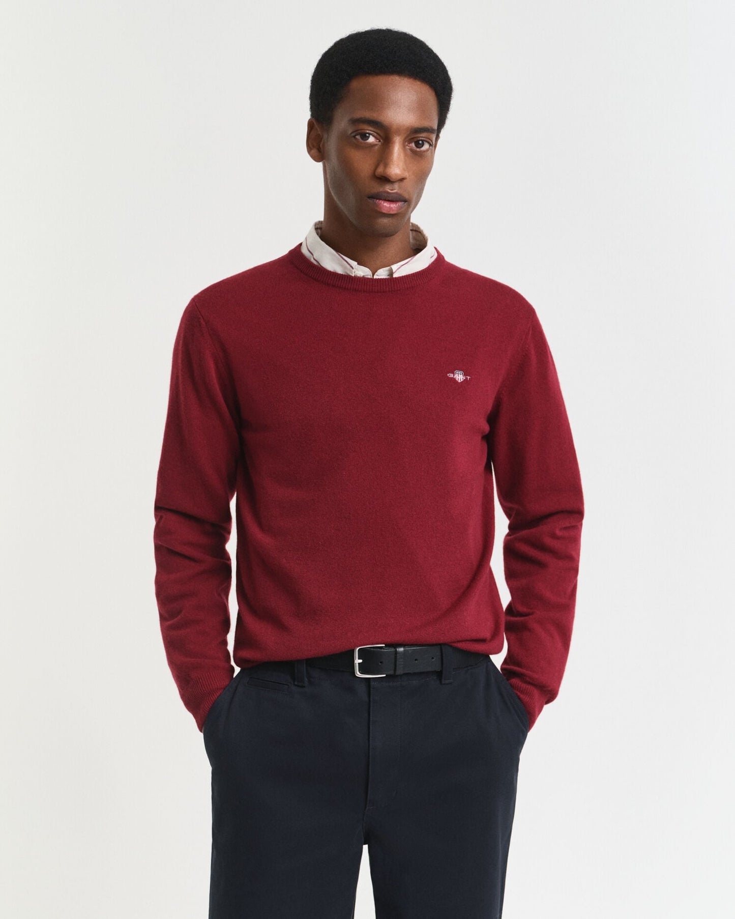Feiner Lammwollpullover mit Rundhalsausschnitt