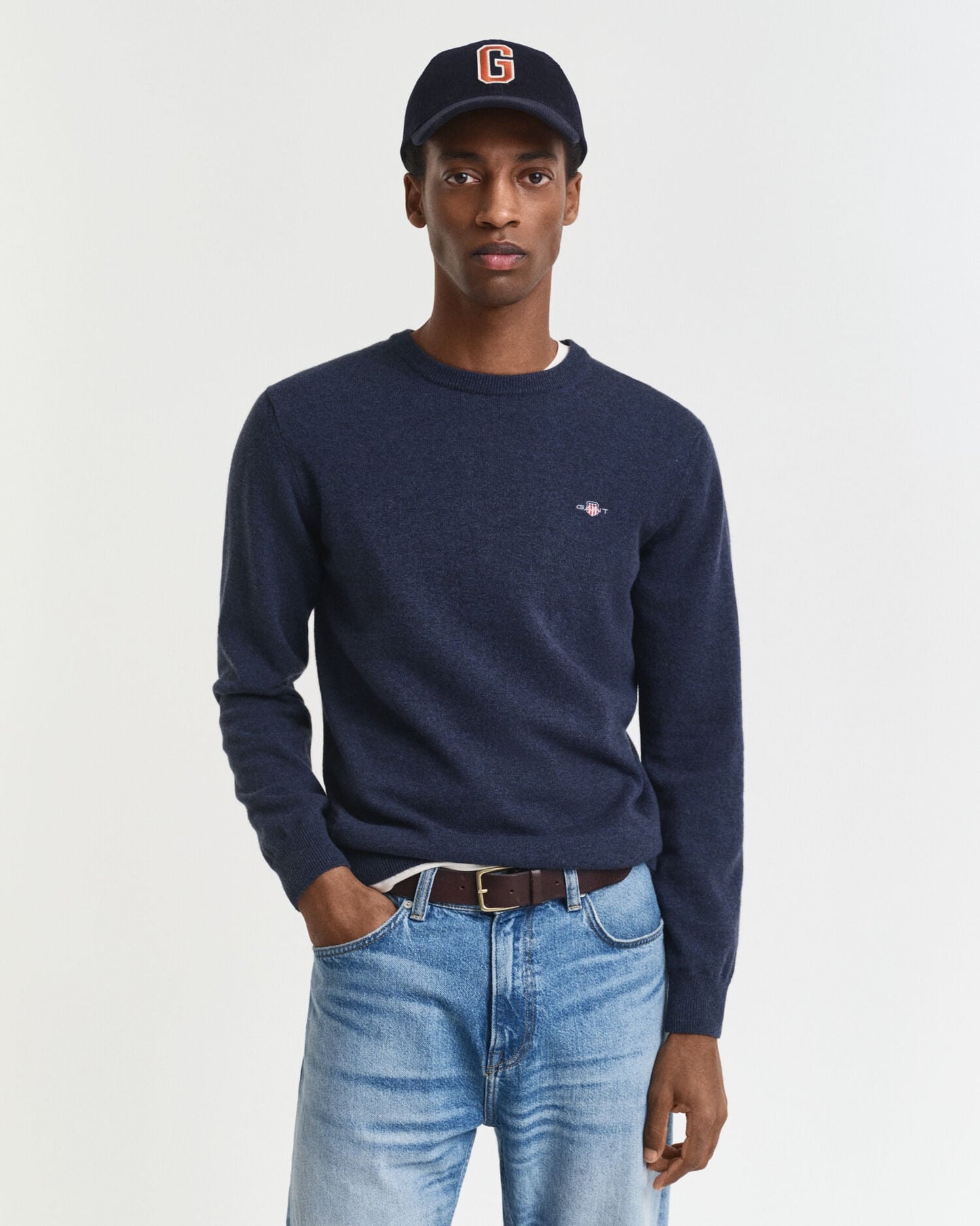 Feiner Lammwollpullover mit Rundhalsausschnitt