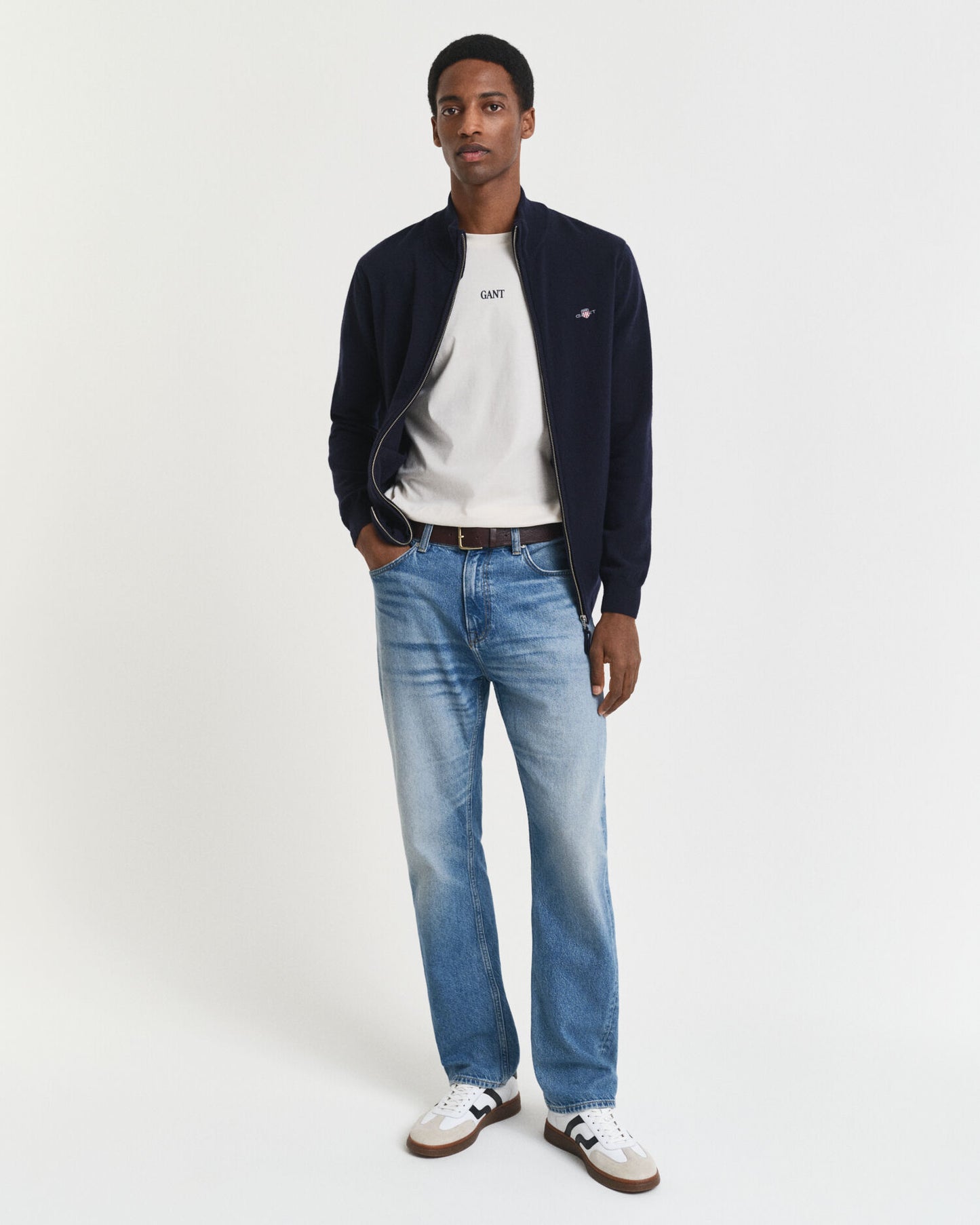 Gilet zippé en lambswool superfin