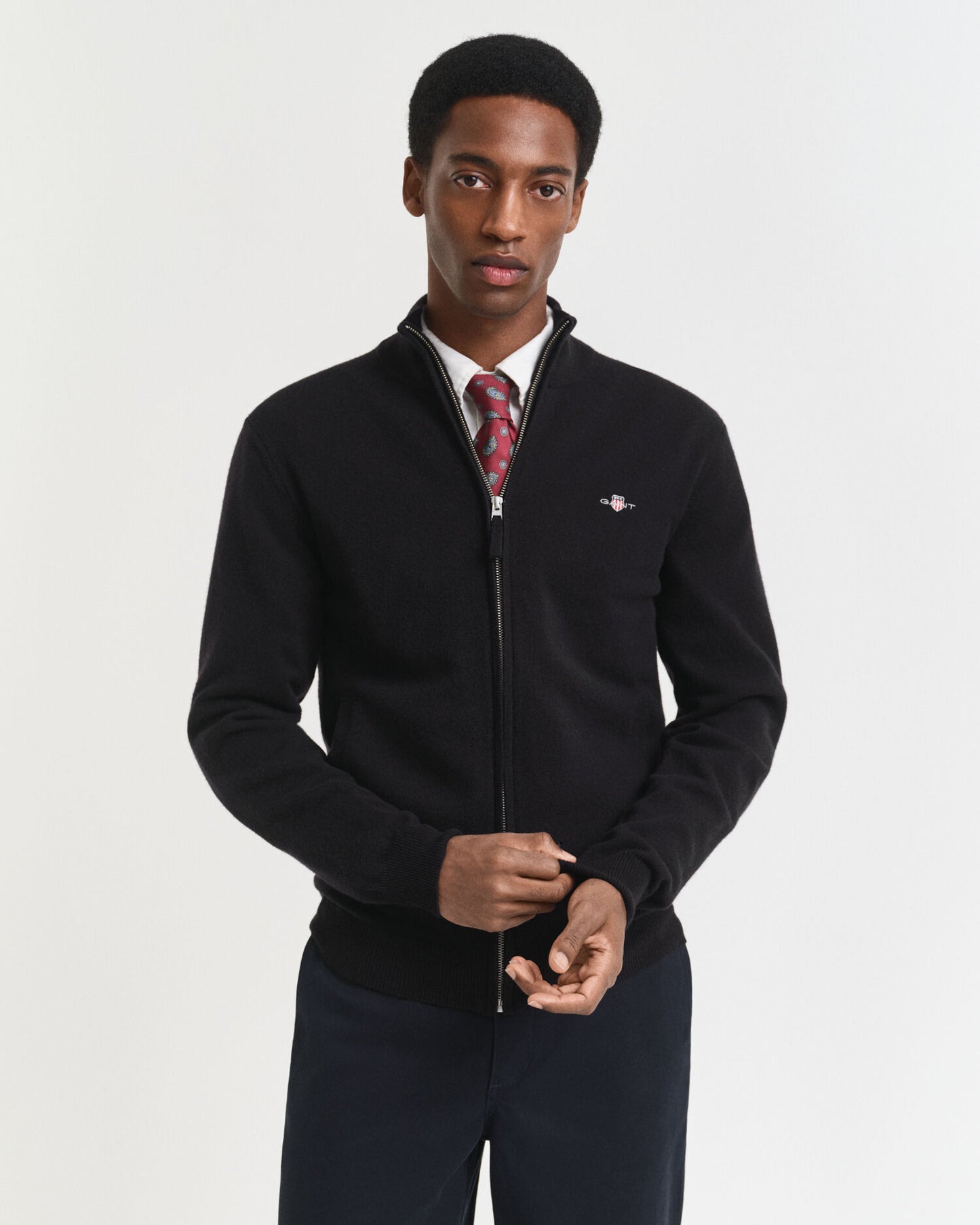 Gilet zippé en lambswool superfin