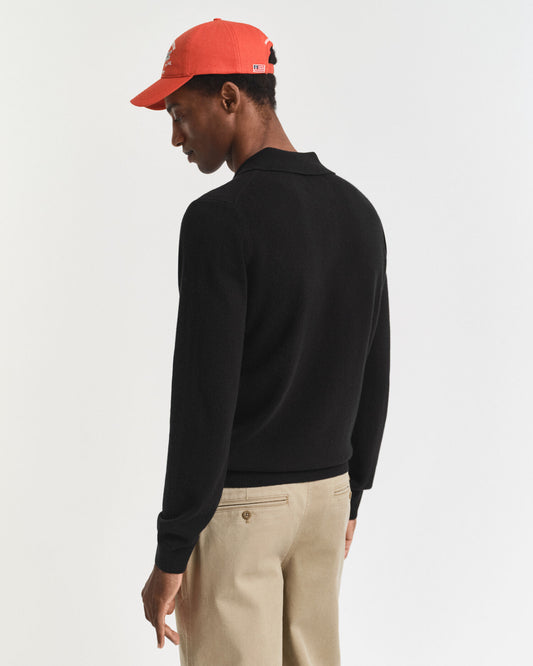Polo-Pullover aus extrafeiner Lammwolle
