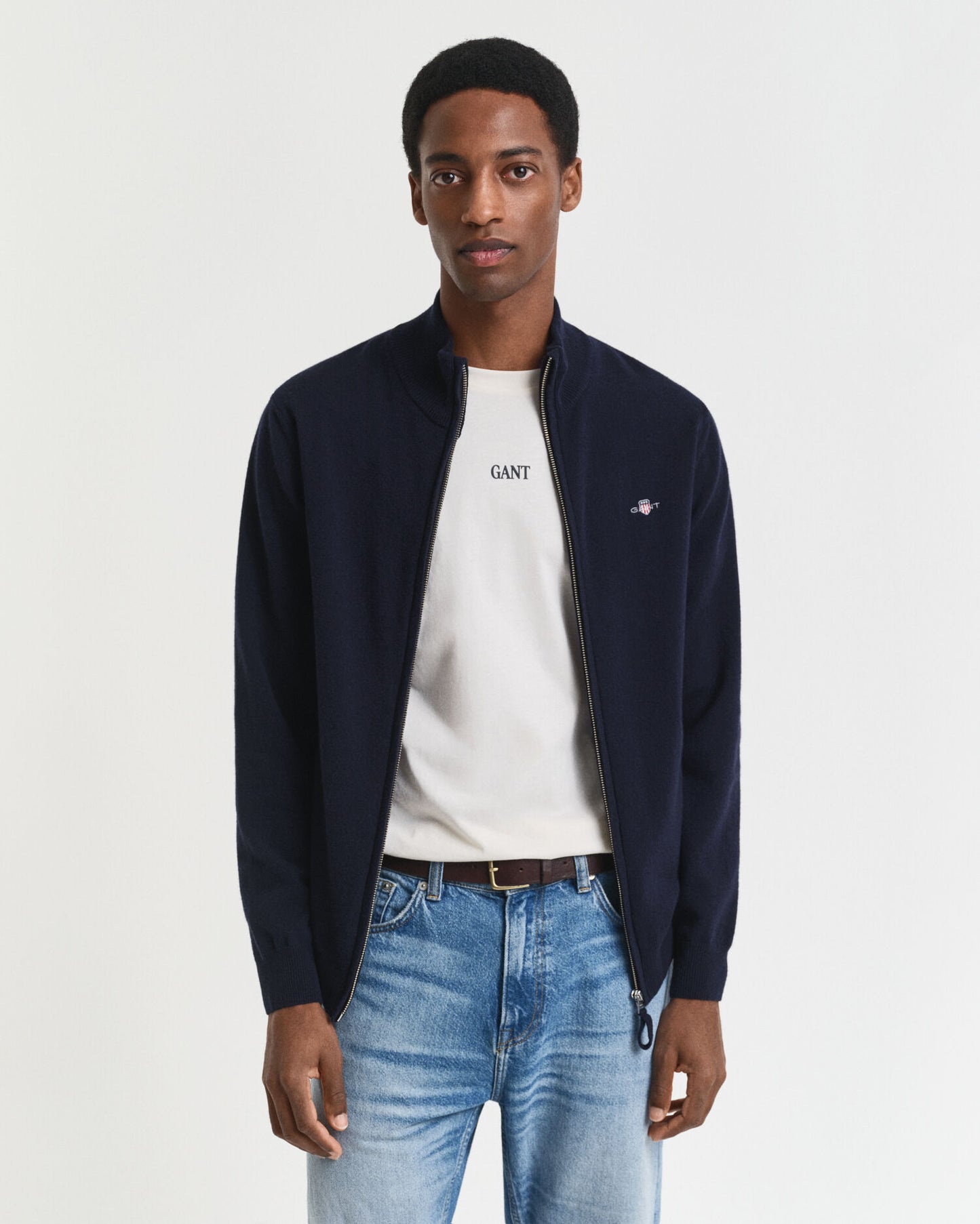 Gilet zippé en lambswool superfin
