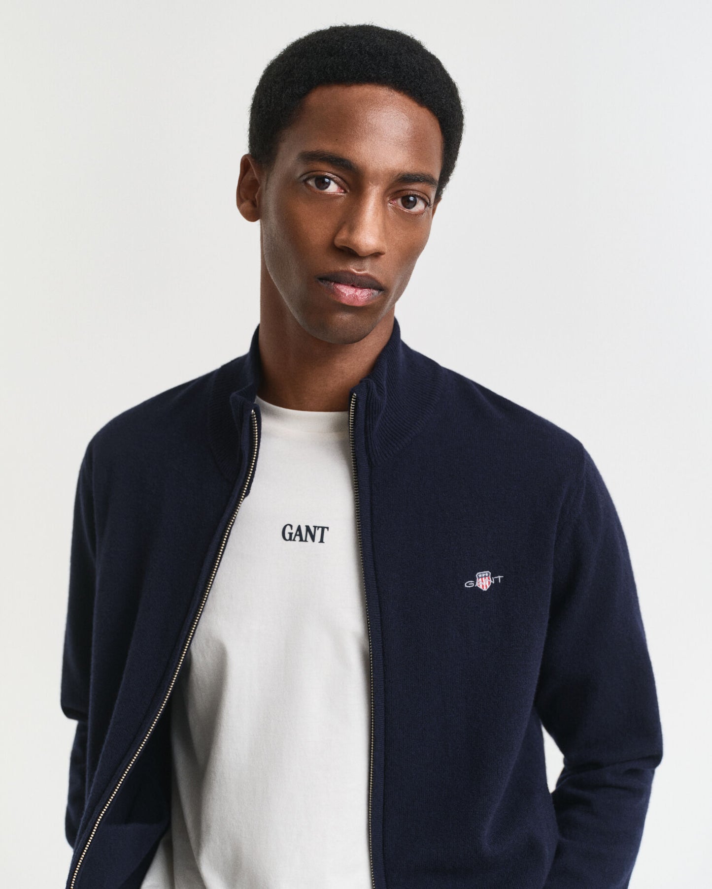 Gilet zippé en lambswool superfin
