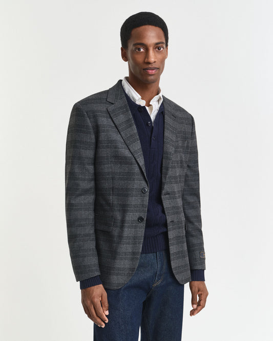Slim-Fit-Sakko mit Glencheck-Muster