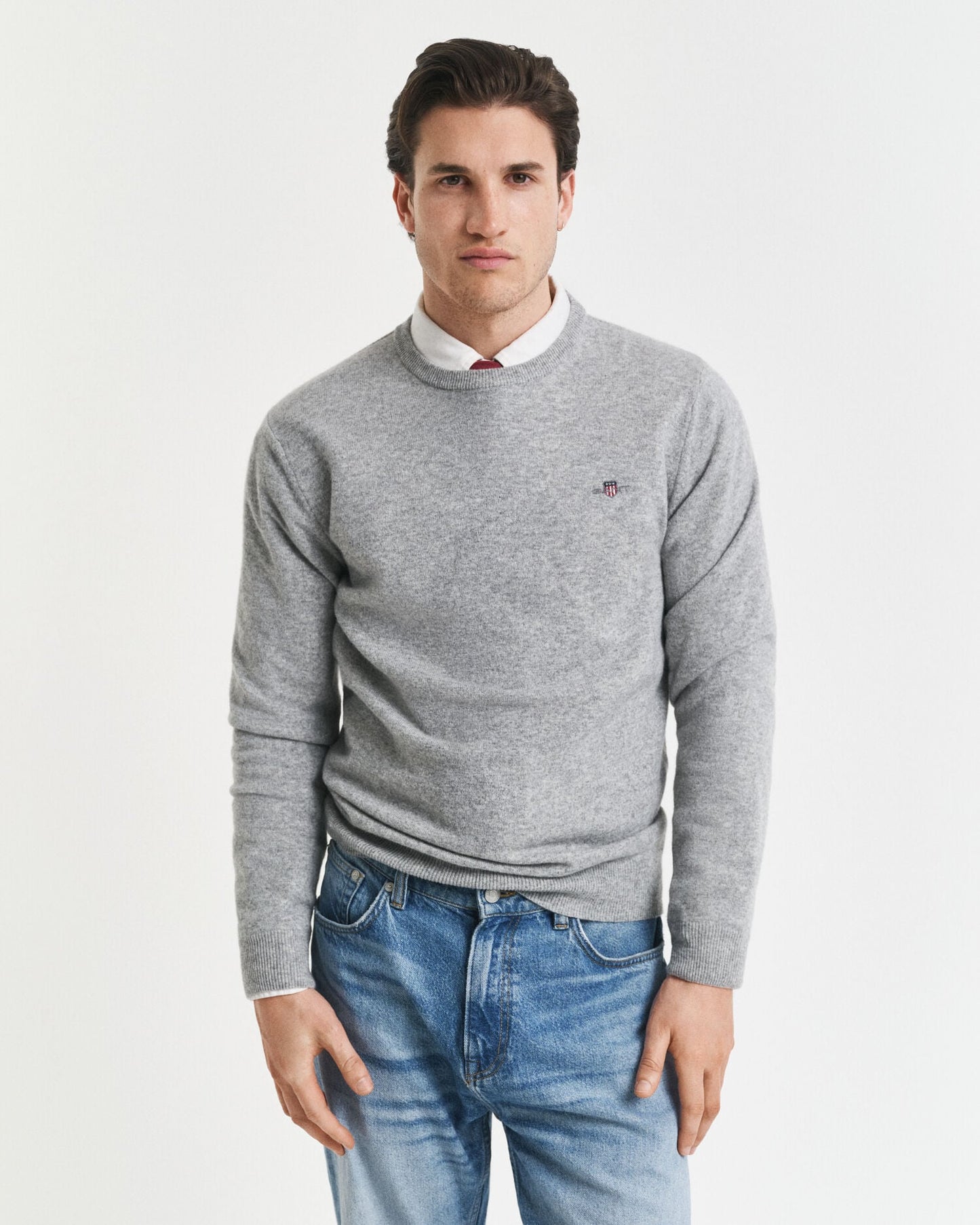 Pull col rond en agneau ultrafin