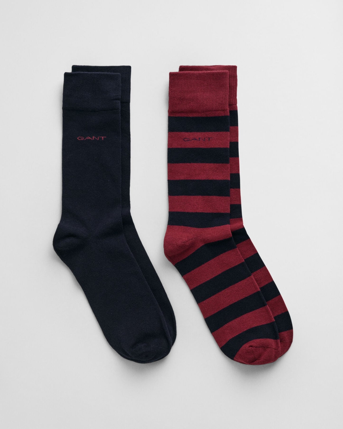 2er-Pack Gestreifte & Uni-Socken