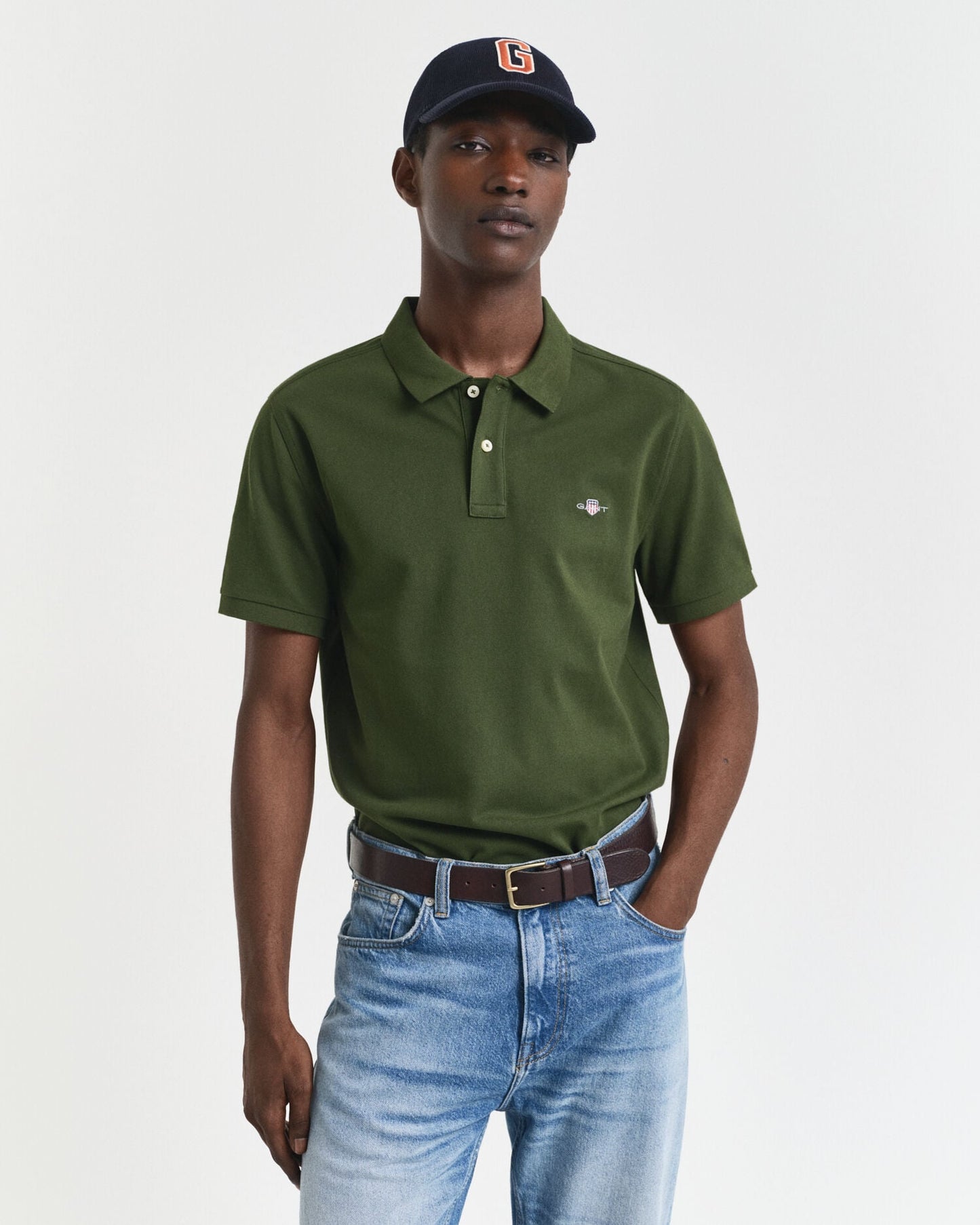 Regular Fit Polohemd aus Piqué mit Wappen