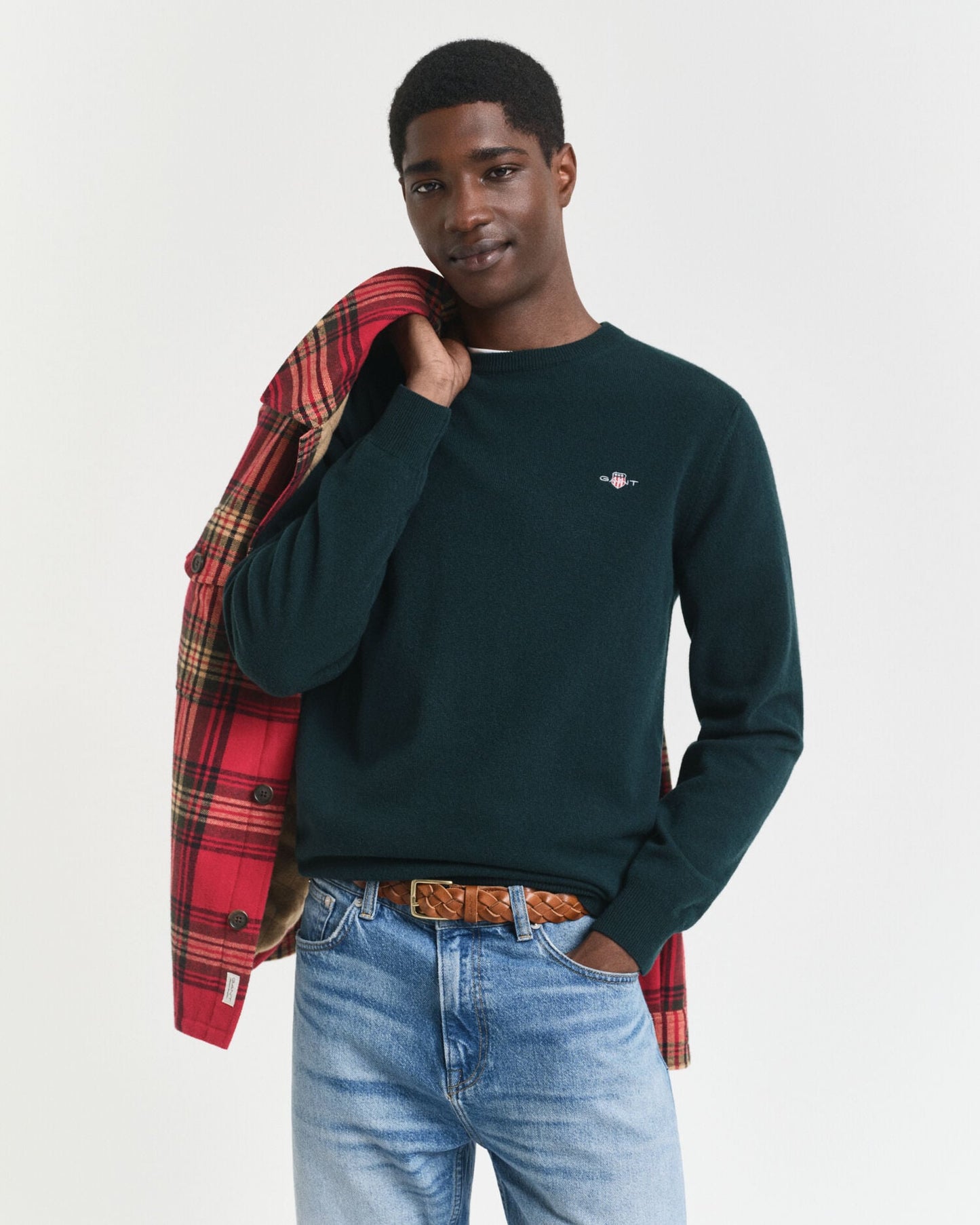 Feiner Lammwollpullover mit Rundhalsausschnitt