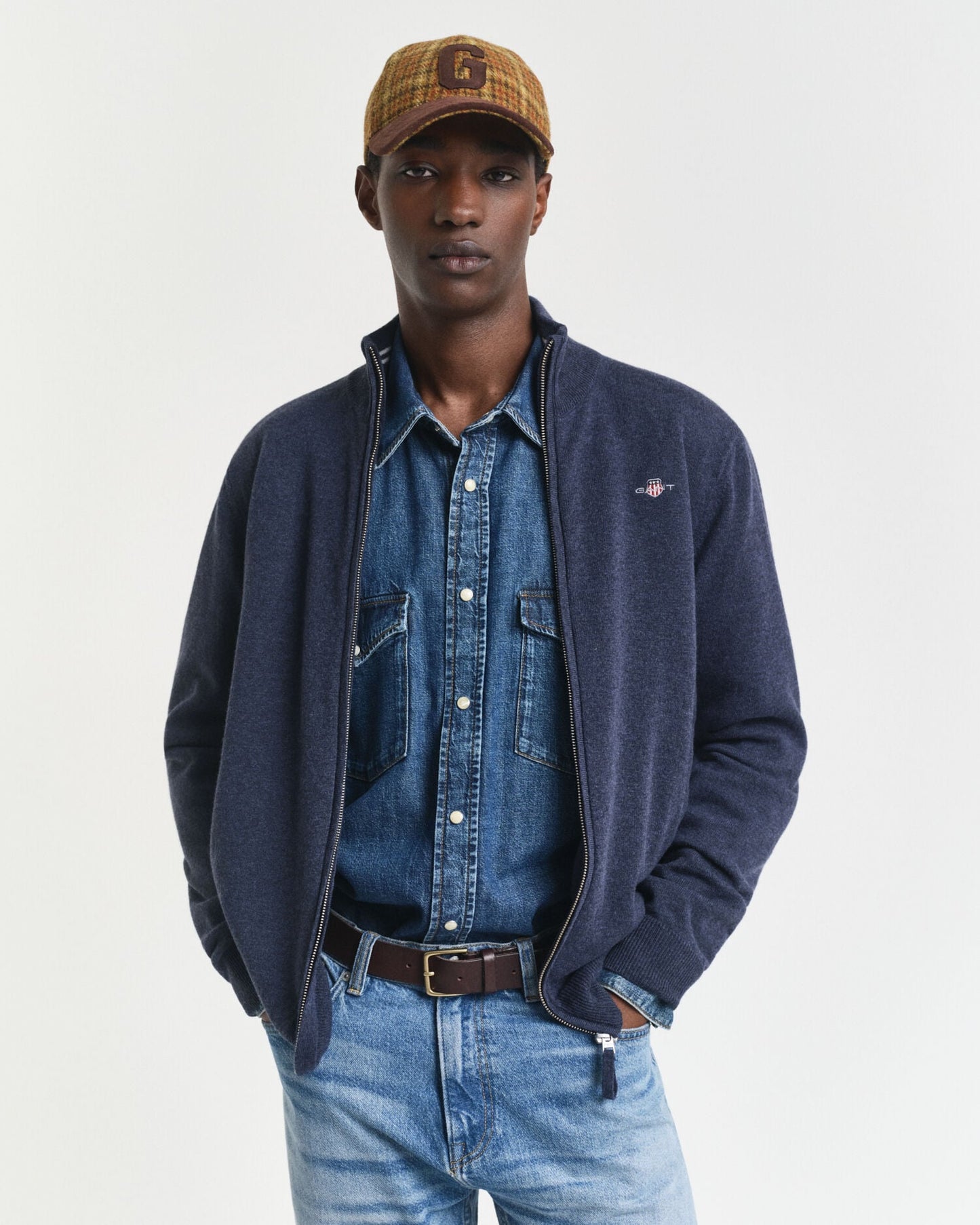 Gilet zippé en lambswool superfin