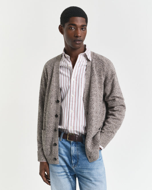 Mouliné-Cardigan aus Wollmix