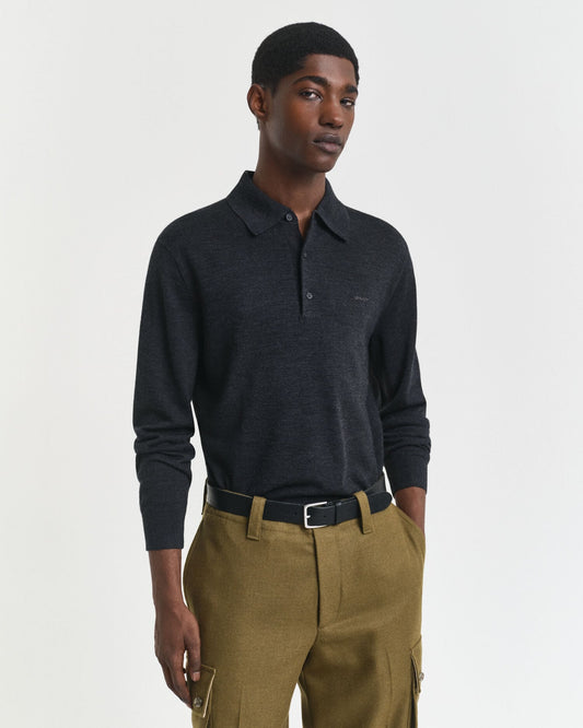 Polo-Pullover aus extrafeiner Merinowolle