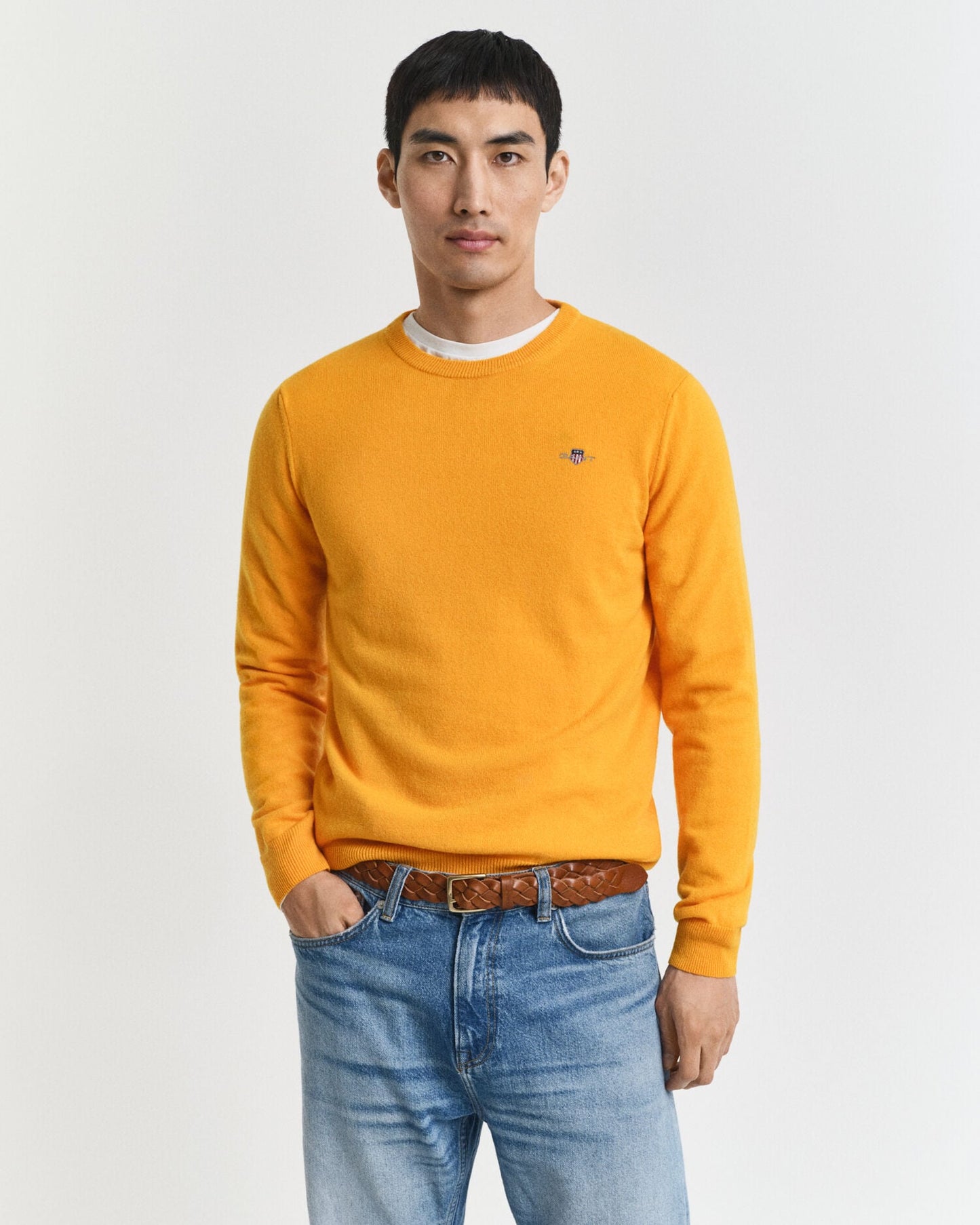 Feiner Lammwollpullover mit Rundhalsausschnitt