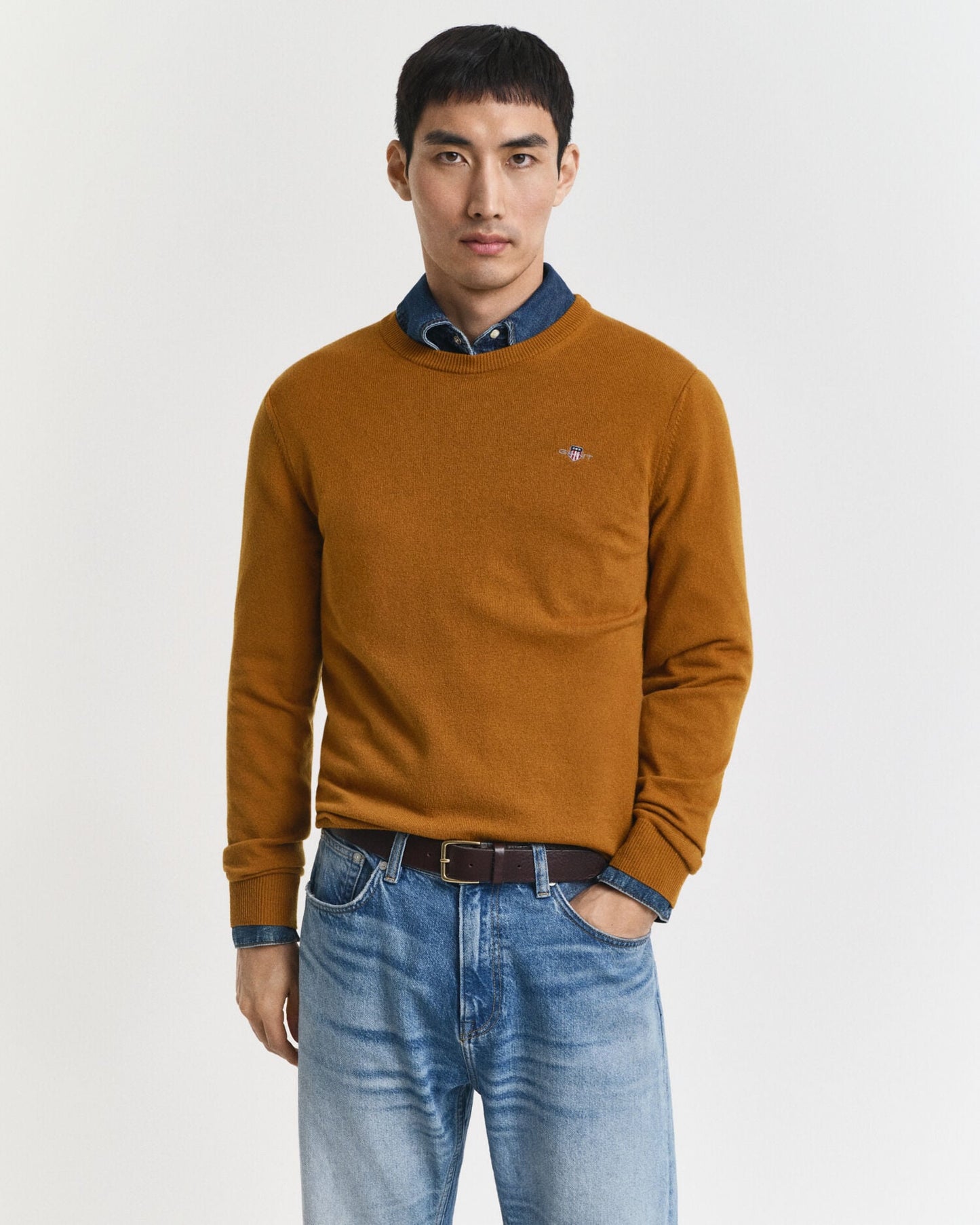 Feiner Lammwollpullover mit Rundhalsausschnitt