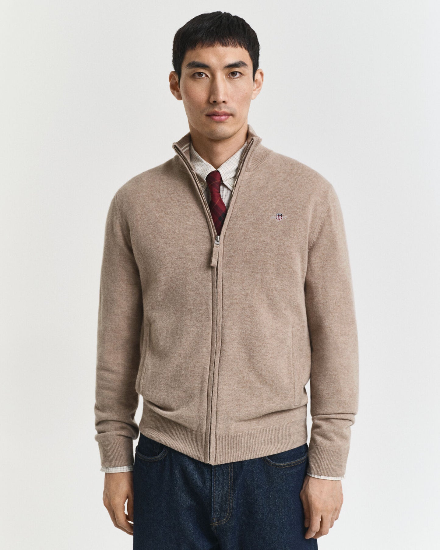 Gilet zippé en lambswool superfin