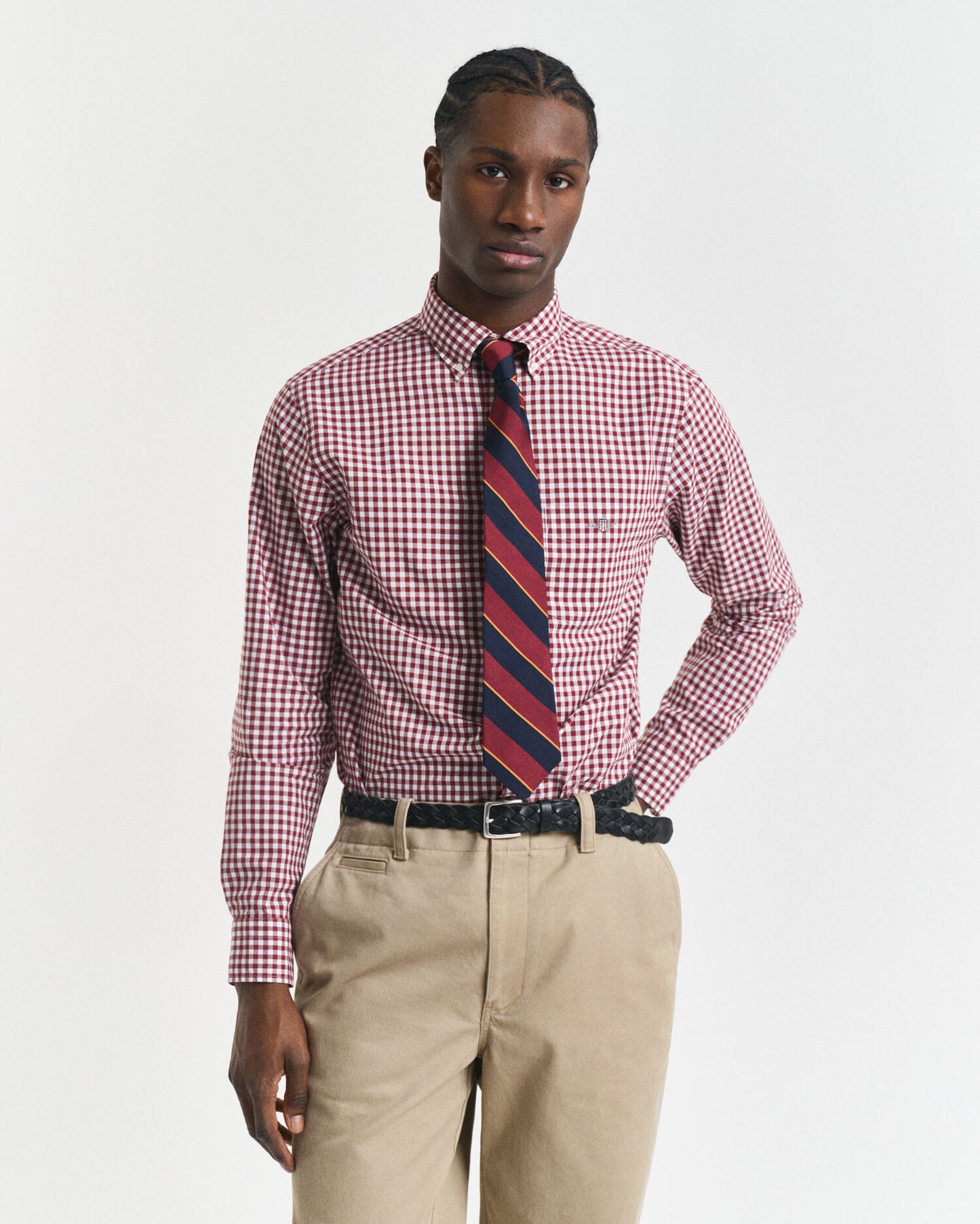 Chemise popeline coupe droite à carreaux vichy classiques