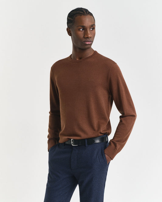 Pullover aus extrafeiner Merinowolle mit Rundhalsausschnitt