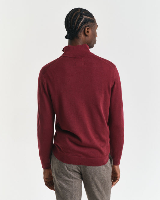 Pullover aus extrafeiner Merinowolle mit halbem Reißverschluss