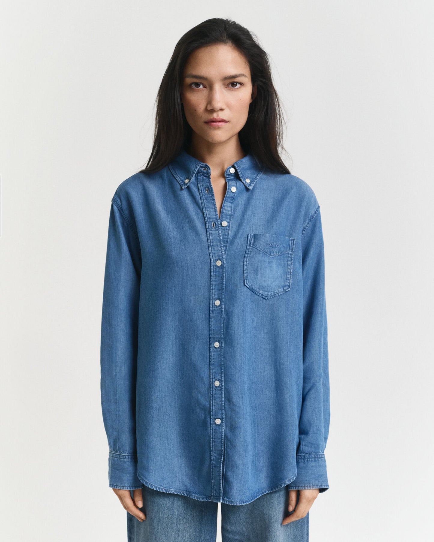 Chemise indigo coupe décontractée