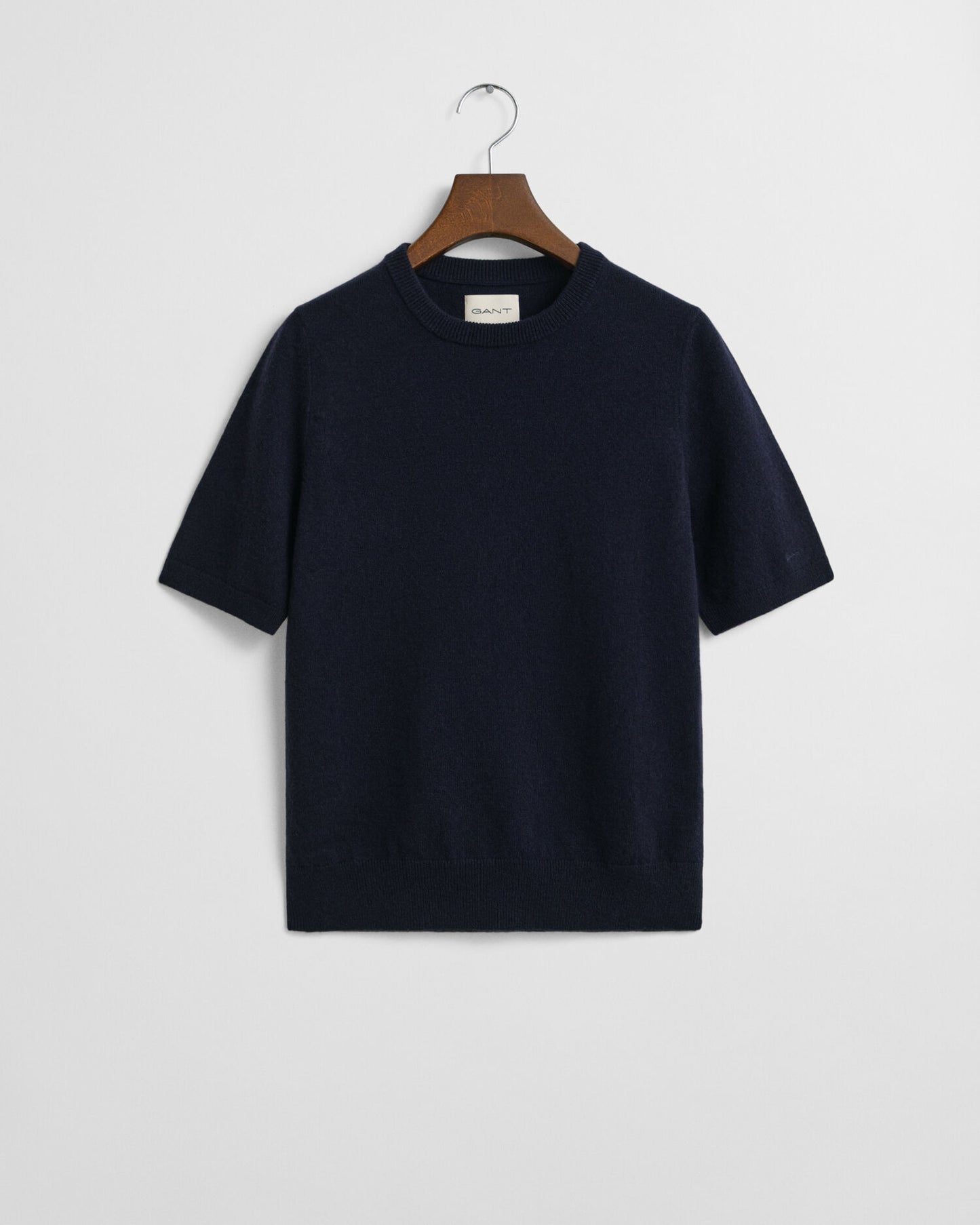 Pull à col rond et manches courtes en lambswool extrafin