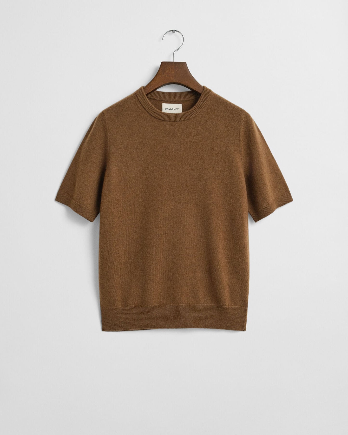 Pull à col rond et manches courtes en lambswool extrafin